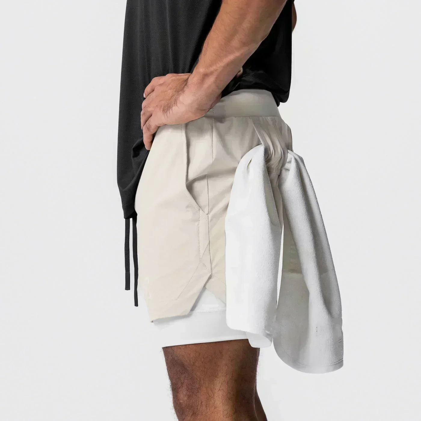 Dragon Ball Men's Double-layer Shorts Son Goku Summer Japanese Anime Fake Two-piece Sports Fitness Quick-drying Shorts