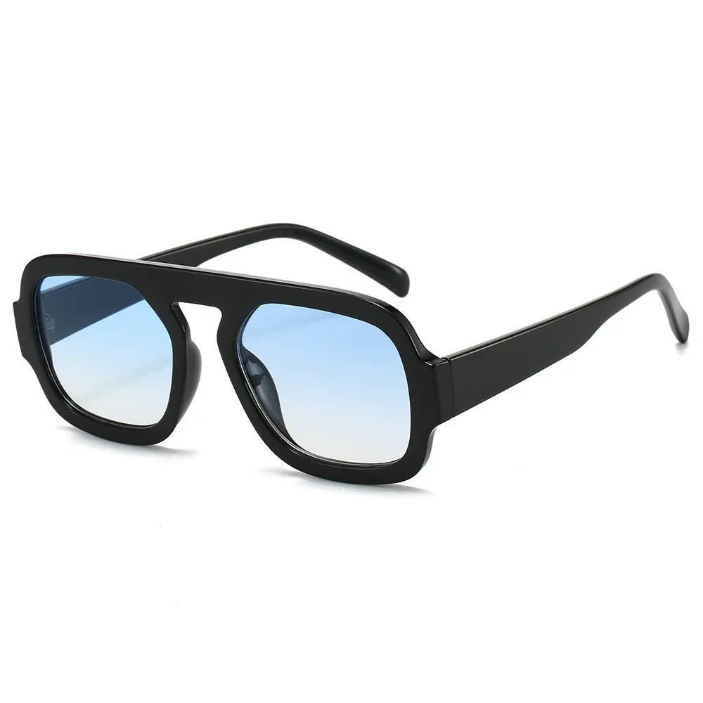 Retro Pilot Square Sunglasses Lady Fashion Simple Ins Black Tea Sun Glasses for Women Men Trending Outdoor Casual Shades UV400