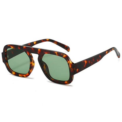 Retro Pilot Square Sunglasses Lady Fashion Simple Ins Black Tea Sun Glasses for Women Men Trending Outdoor Casual Shades UV400