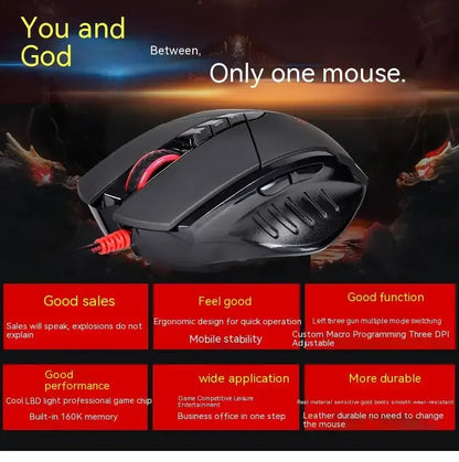 Жична мишка Bloody V7M с RGB, олекотен ергономичен дизайн, 4000dpi, за PC, офис, e-sports гейминг и макро програмиране, за CF LOL CS