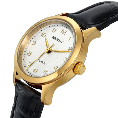 BERNY Gold Watch for Women Luxury Ladies Fashion Quartz Wristwatch Elegant Gradient Dial Multiple Scenarios Matching Lady Watch