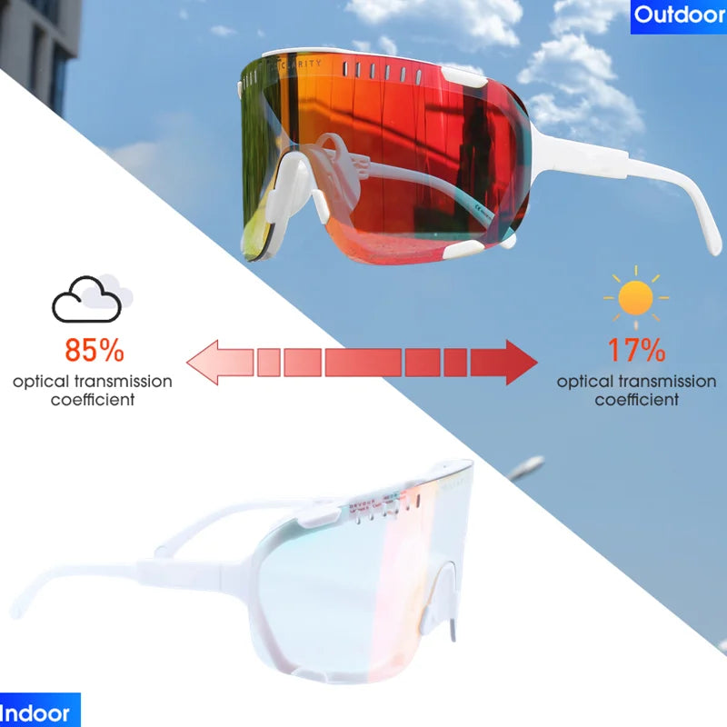 Original DEVOURS Photochromic Cycling Sunglasses Men women Sport Mountain Bike bicycle Glasses MTB Eyewear Discoloration