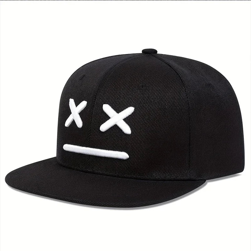 Unisex XX Smiling Face Embroidery Hip-hop Hats Spring Autumn Adjustable Casual Snapback Baseball Caps Sunscreen Hat Sports Cap