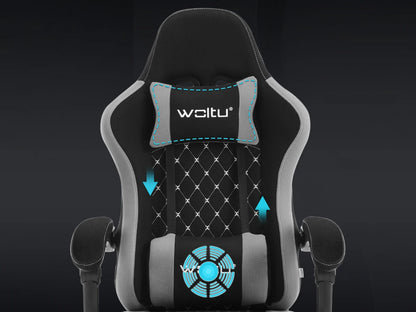 WOLTU sukamoji kompiuterio kėdė su masažo funkcija, ergonominė biuro kėdė su pagalvėle ir pakoju, reguliuojamo aukščio gaming kėdė