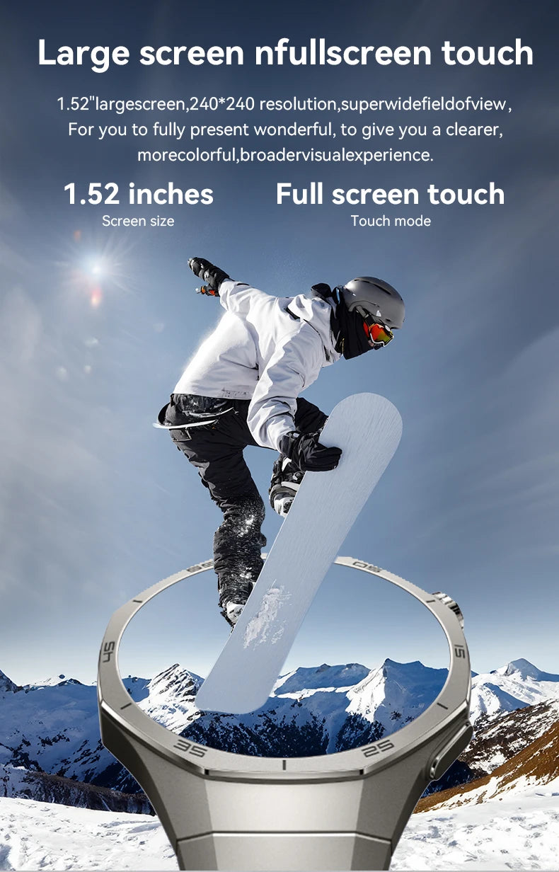 LAXASFIT 2026 New Smart Watch Men's 1.52 HD Screen Bluetooth Talk Heart Rate Monitor Men Women NFC Outdoor Sports Smart Watch