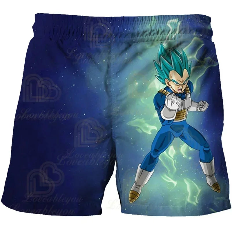 2026 Summer Dragon Ball Beijita Super Blue Saiyan 3D Printed Super Large Edition Beach Shorts, Comfortable and Breathable