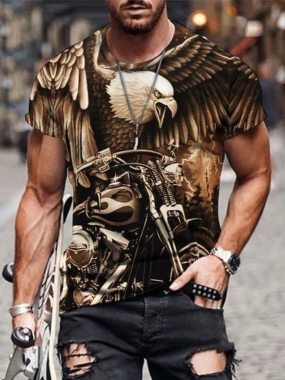 Fashion Eagle Grafik-T-Shirts Luxus-T-Shirt Sommer-T-Shirts für Herren Freizeit-Oberteile Kurzarm-T-Shirt 3D-Druck Herrenbekleidung