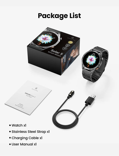 HAYLOU Solar 5 Smart Watch 1.58'' AMOLED Display Smart Watch Voice Calling 24H Health Monitoring 100+ Sport Modes Smartwatch