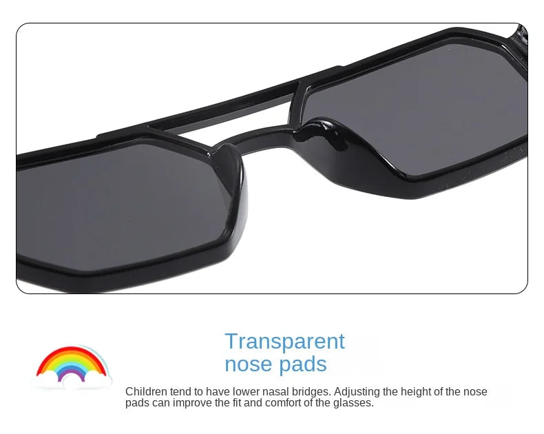 Children’s Sunglasses Vintage Double-beam Sun Glasses UV400 Outdoor Girl Boy Fashion Glasses Classic Square Kids Sunglasses