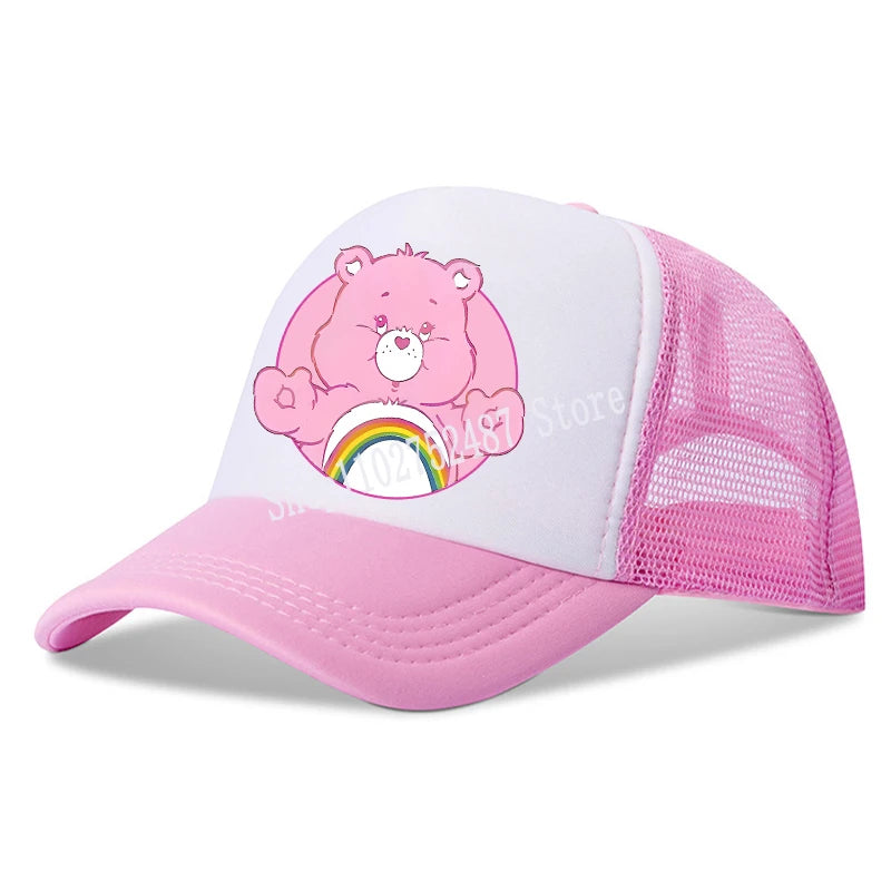 Anime Care Bears Baseball Cap Girls Women New Outdoor Sports Sun Hat Summer Breathable Mesh Sunbonnet Kids Adult Headgear Gift