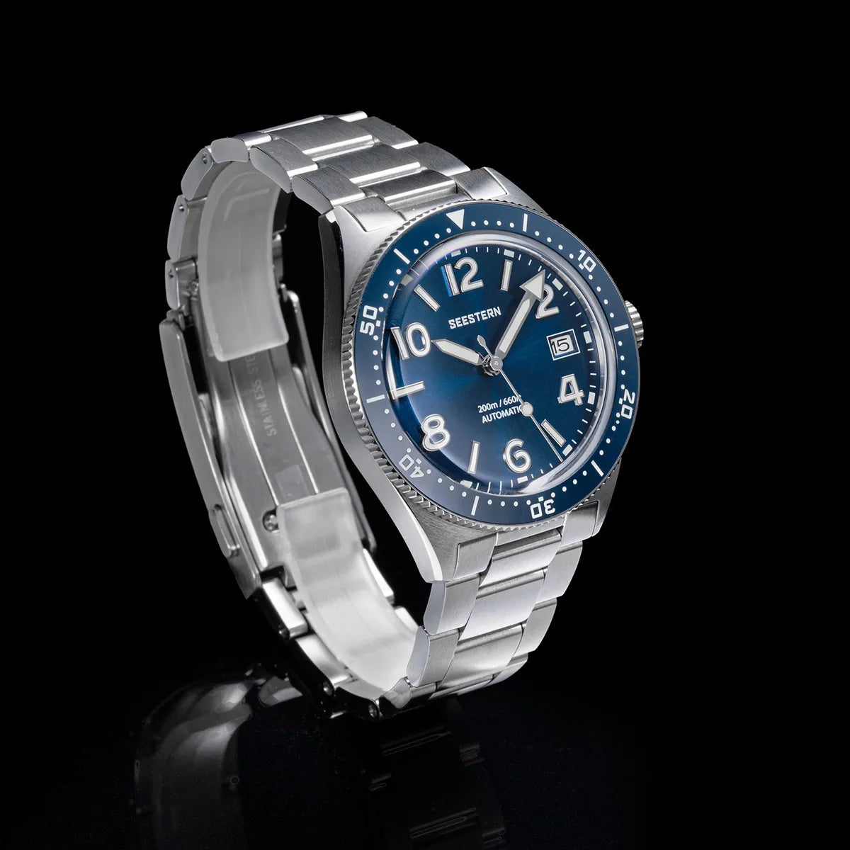 SEESTERN Diver Men's Watch Automatic Mechanical Wristwatches NH35 Movement Ceramic Bezel 20Bar Waterproof Sapphire Luminous S434-2