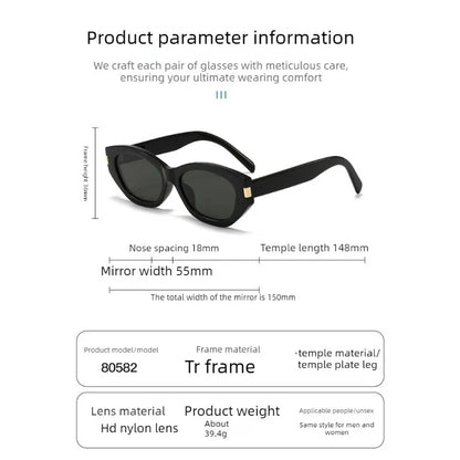 NOIRVUE New Cat-eye Butterfly Sunglasses Fashion High Quality Glasses for Women Men High-definition Nylon Lenses