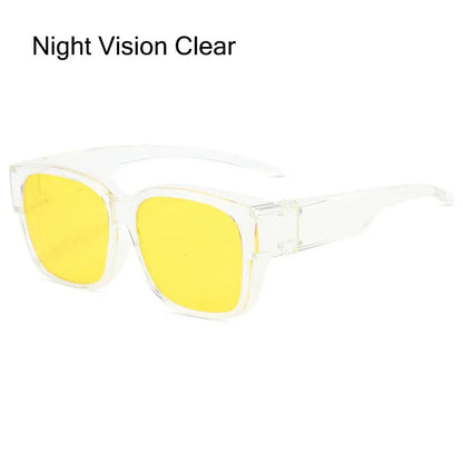 Polarized Fit Over Glasses Sunglasses Trendy Square Wrap Around Shades UV400 Protection Sun Glasses Can Be Worn Over Other Glass