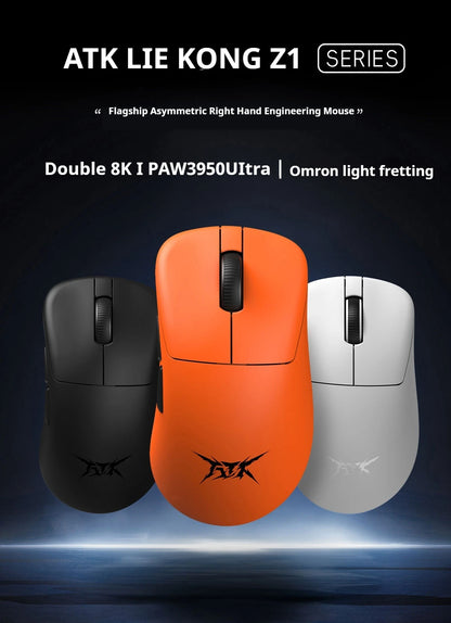 ATK Z1 Pro Max Ultra Wireless -pelihiiri, mukautetut tassut, PAW3950, Ultra Smart Speed Wireless, 8k Polling Rate, 0.39ms matala viive