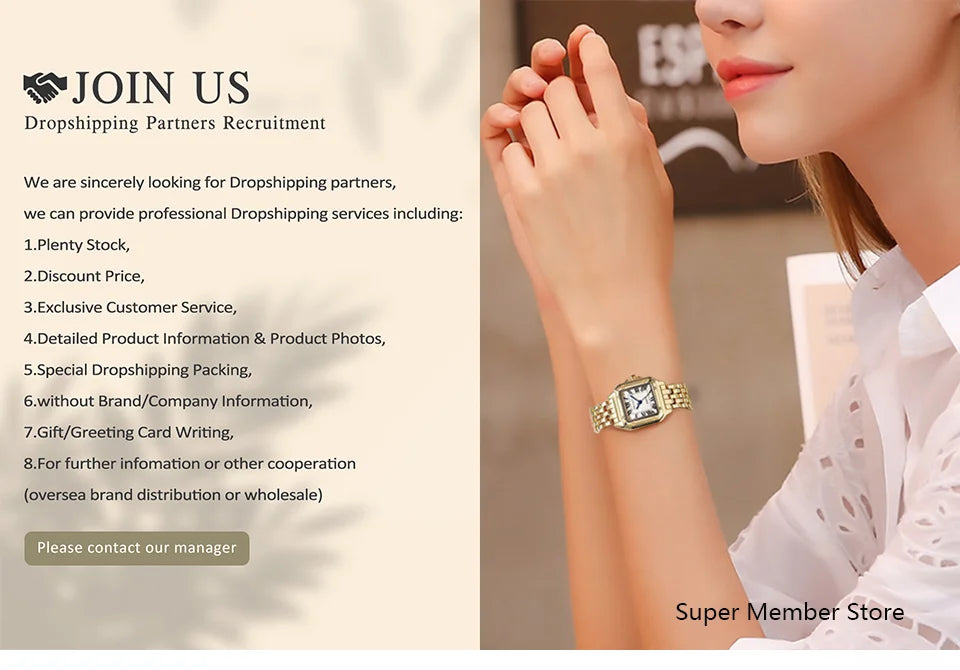 Luxury Women's Watch 2023 New Simple Square Full Diamond Digital Quartz Watch Gold Stainless Steel Bracelet Women's Dress Clock