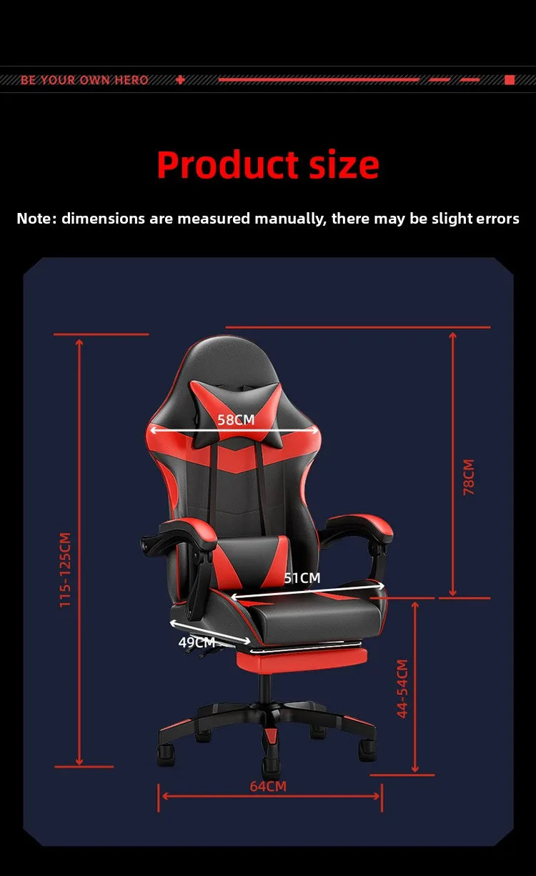 Ergonomikus gaming szék számítógépasztalhoz, dönthető otthoni irodai gaming szék háttámasszal hosszabb játékmenetekhez