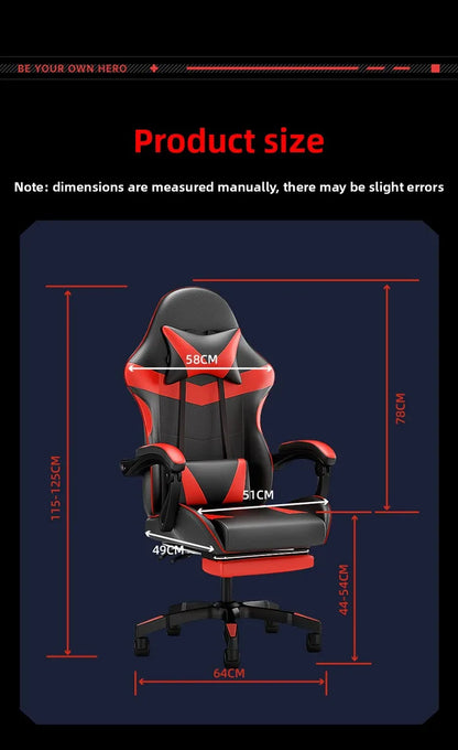 Ergonomikus gaming szék számítógépasztalhoz, dönthető otthoni irodai gaming szék háttámasszal hosszabb játékmenetekhez