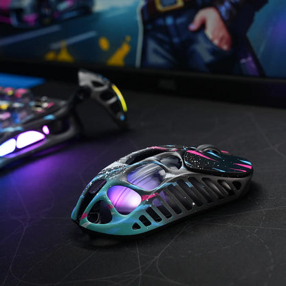 GravaStar Mercury X Pro trijų režimų belaidė žaidimų pelė, 8K imtuvas, lengvas magnio lydinio korpusas, ilga baterijos veikimo trukmė, RGB žaidimams