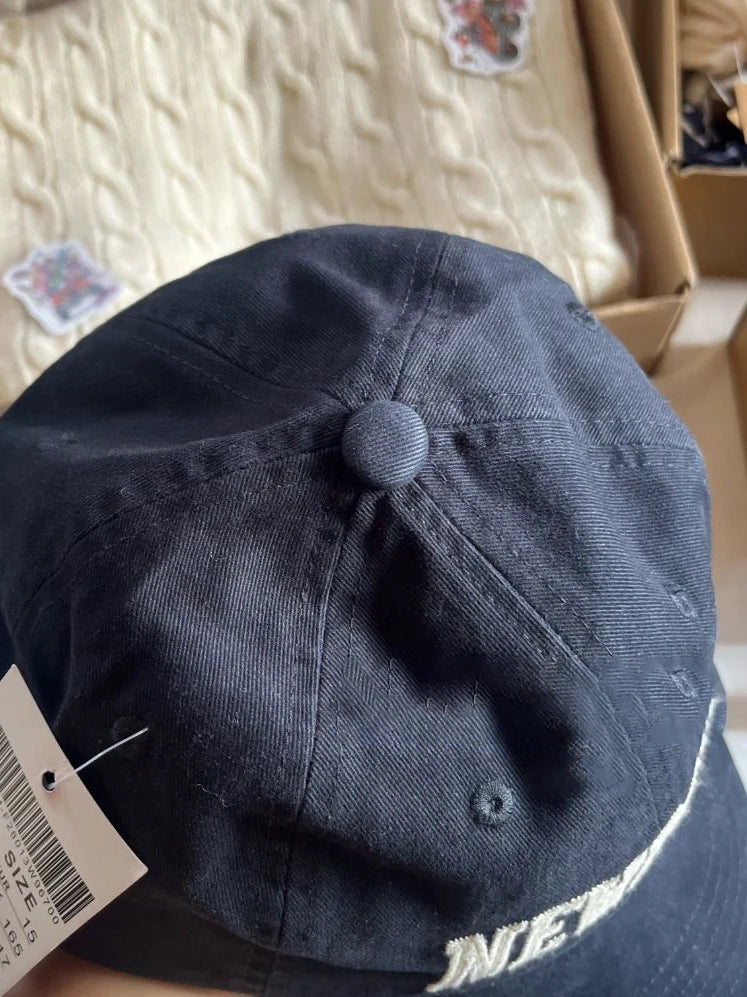 Letter Embroidery Y2k Baseball Cap Women Four Season Harajuku Visors Female Navy American Vintage Streetwear Cotton Hats