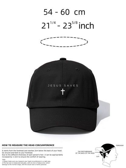 1pc JESUS SAVES Print  Baseball Cap for Adults,Minimalist Retro Style Casual Soft Adjustable Dad Hat,Perfect As Gift