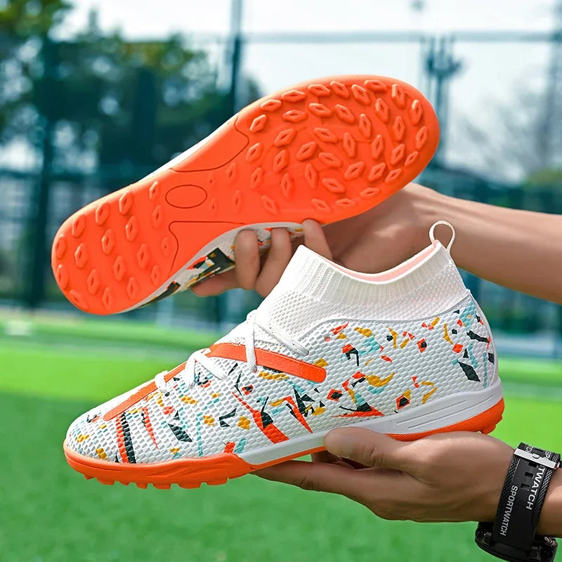 Chaussures de football pour hommes, chaussures de soccer professionnelles, chaussures de futsal d'extérieur, chaussures de soccer unisexes pour terrain synthétique, chaussures de soccer respirantes pour entraînement et mat