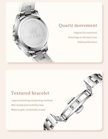 OLEVS 3668 Women Watch Luxury Original Waterproof Stainless Steel Quartz Watch Roman Automatic Date Women Watch Reloj Para Mujer