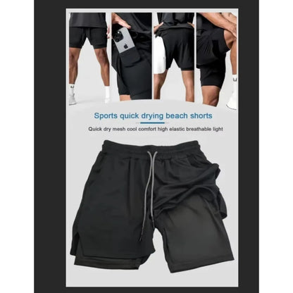 2026 Dragon Ball Animation Peripheral Double-layer Shorts American Men's Trend Fashion Breathable Loose Sports Pants
