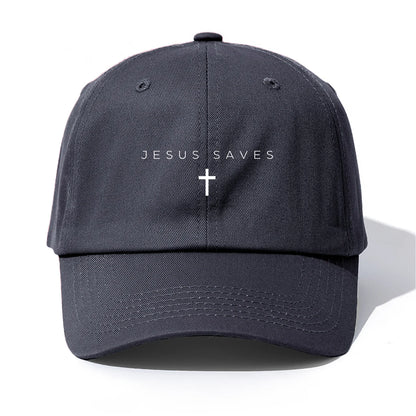 1pc JESUS SAVES Print  Baseball Cap for Adults,Minimalist Retro Style Casual Soft Adjustable Dad Hat,Perfect As Gift