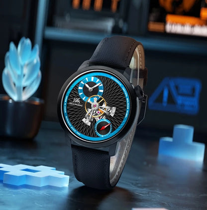 Shanghai Watch Sky Dome Men's Automatic Watches 42mm Center Flywheel Mechanical Wristwatch 5Bar Waterproof Watches Reloje S2101