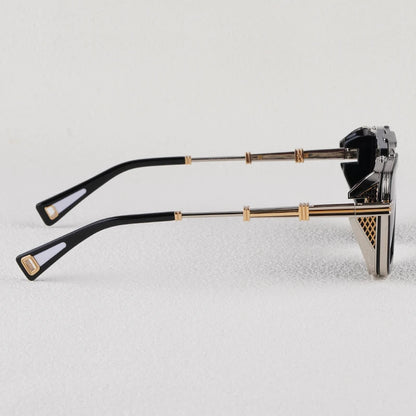 Gto Square Alloy Thick Frame Gradient Sunglasses for Men and Women High Quality Brand Designer uv400 Outdoor Trendy Eyeglasses