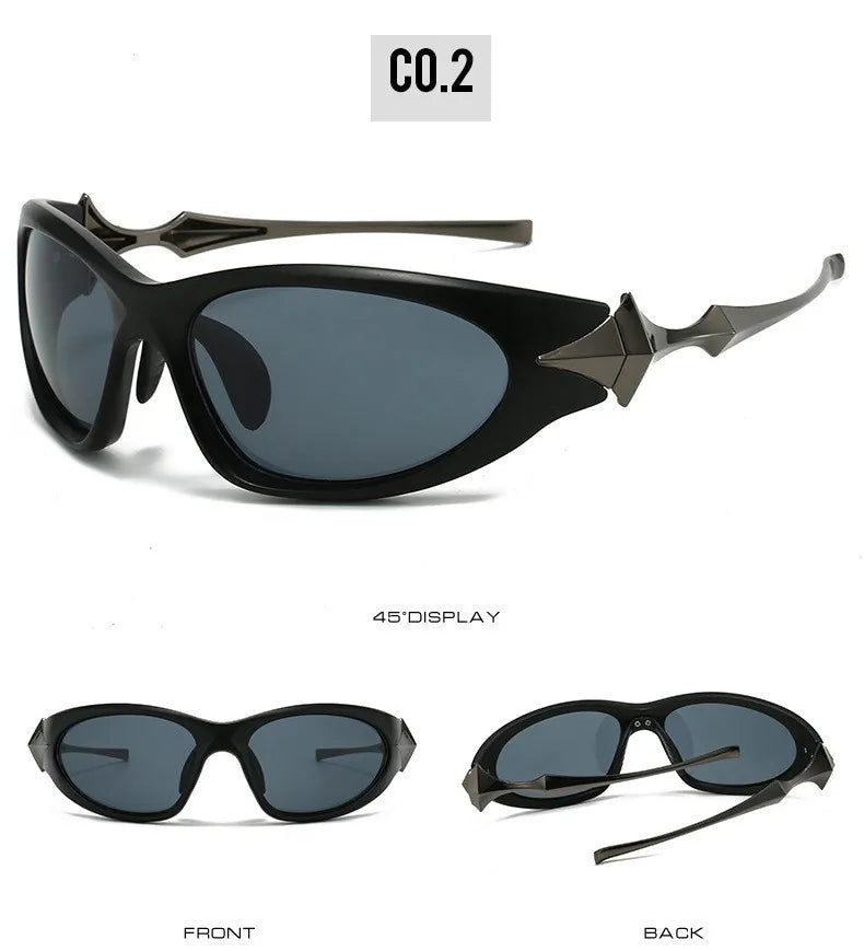 Steampunk Y2k Sport Sunglasses Women 2026 Luxury Men Sun glasses For Female 2000's Futuristic Goggles Eyewear Accessories Lenses
