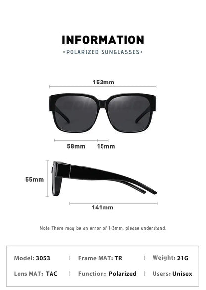 Fit Over myopia glasses cover Sunglasse Polarized Men Women UV400 Goggles Outdoor Travel Driving Anti-Glare Cover Sun Glasses