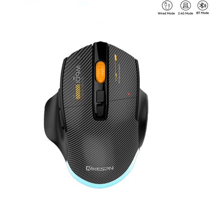 Bezdrátová herní myš Bluetooth, kabelová/bezdrátová RGB myš s 12800 DPI a 7 programovatelnými tlačítky, pro PC, notebook, gaming