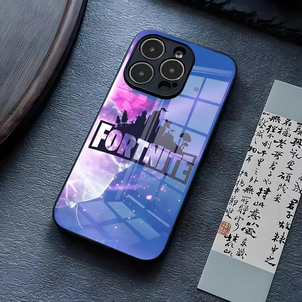 B-Battle-R-Royales-F-FortniteS Phone Case For IPhone 17 Pro Max 15 Pro 14 12 11 13 Mini X XR XS 16 Plus SE Glass Cover