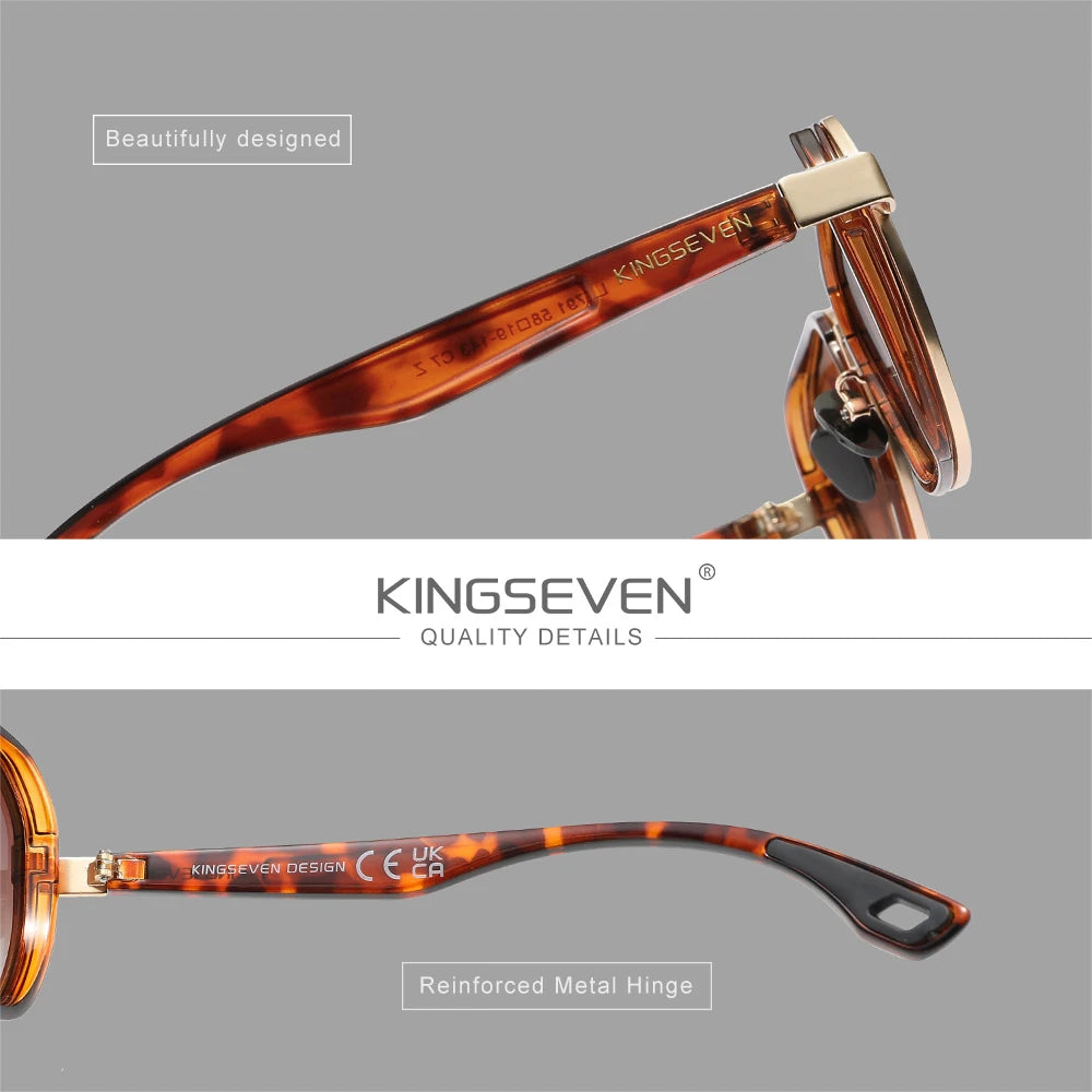 KINGSEVEN  Small Round Sunglasses Men Polarized Women Eyewear Retro Style Luxury Travel Glasses Shades UV400