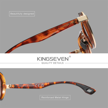 KINGSEVEN  Small Round Sunglasses Men Polarized Women Eyewear Retro Style Luxury Travel Glasses Shades UV400