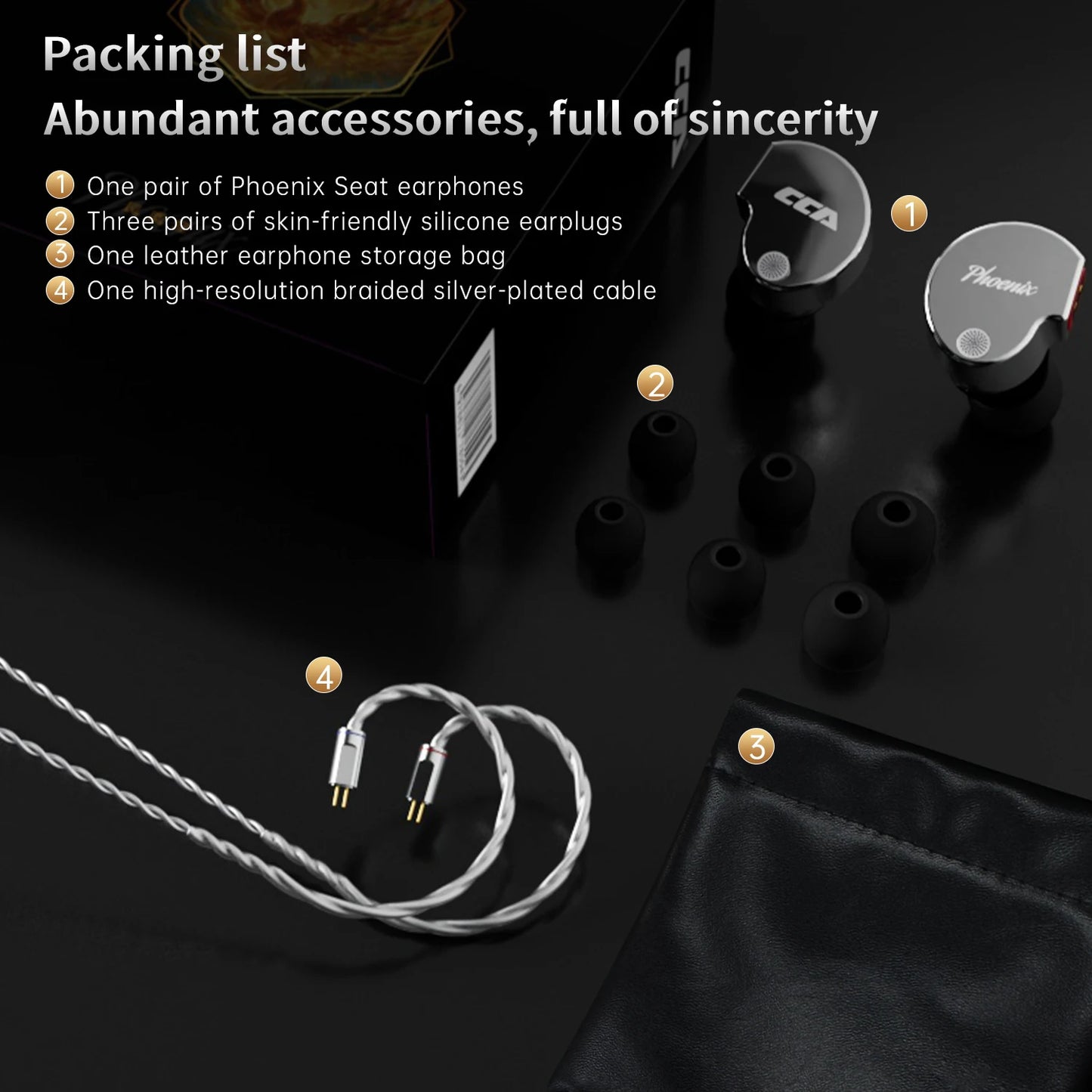 CCA Phoenix Metal Alloy Body 10mm Dual Magnetic Dynamic Coil HIFI Sound Quality In Ear Wired Esports Music Earphones