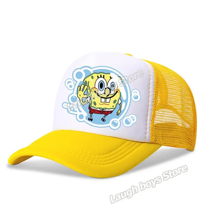 SpongeBobs SquarePants Casual Polyester Sun Hat Truck Driver Baseball Cap Universal Kid Peripheral Adult Anime Adjustable Sunhat