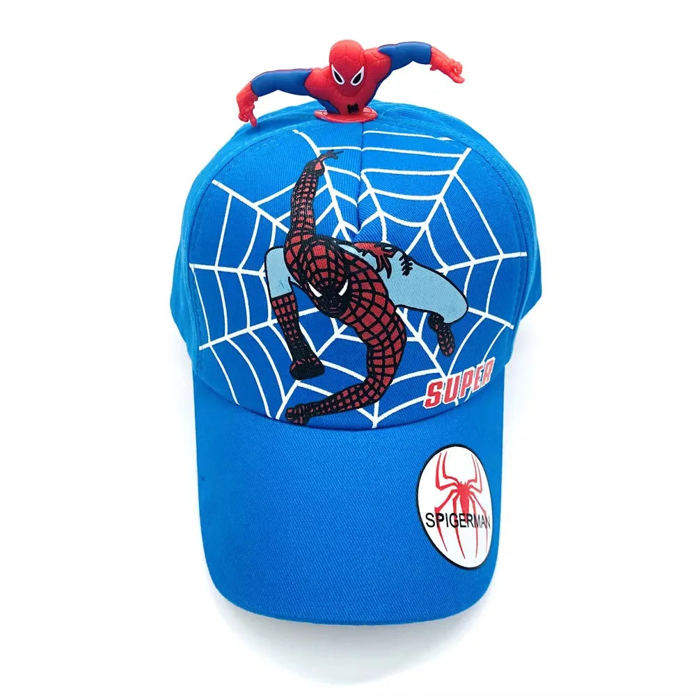 Marvel's new children's cotton skin friendly breathable cartoon sun hat embroidered duckbill cap Spider Man baseball cap