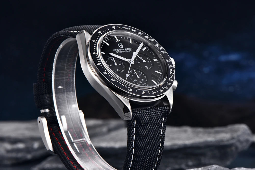 PAGANI DESIGN 2026 New Moon Watch Retro Luxury Quartz Watches For Men Stainless steel Luminous waterproof Sport Chronograph Man