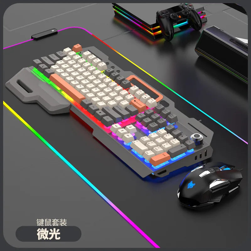 Russian Gaming Keyboard With Russian Layout Spanish Arabic Korean Keyboard Mouse Gamer 104 Keys 100% Layout Wired RGB Light K90