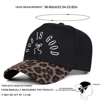 Unisex GOD IS GOOD Bow Embroidery Baseball Caps Spring Autumn Outdoor Adjustable Casual Hats Sunscreen Hat Sports Cap