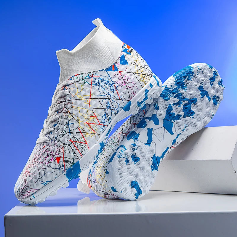 Nouvelles chaussures de football pour hommes, crampons pour terrain extérieur, baskets montantes très vendues pour intérieur, chaussures de football de haute qualité, chaussures de futsal antidérapantes