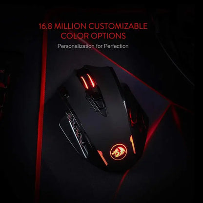 Redragon M913 gamer egér, 16000 DPI, vezetékes / 2.4Ghz vezeték nélküli, RGB optikai, 16 programozható gomb, fekete/fehér