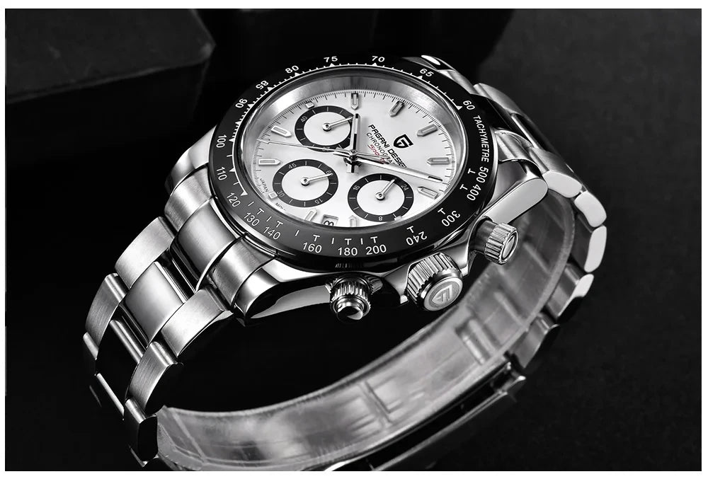 Relógio cronógrafo para homem PAGANI DESIGN – Relógio de pulso de luxo com movimento de quartzo, luminoso e estanque.