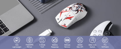 Herná myš Redragon M916AK PRO 3-Mode Anime 42G Ultra-Light 26K DPI s plne programovateľnými tlačidlami